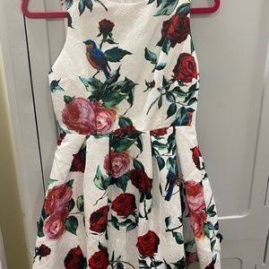 Floral high neck short dress